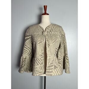 Louis Verdad Alpaca Wool Flare Sleeve Peplum Jacket Womens Size M
